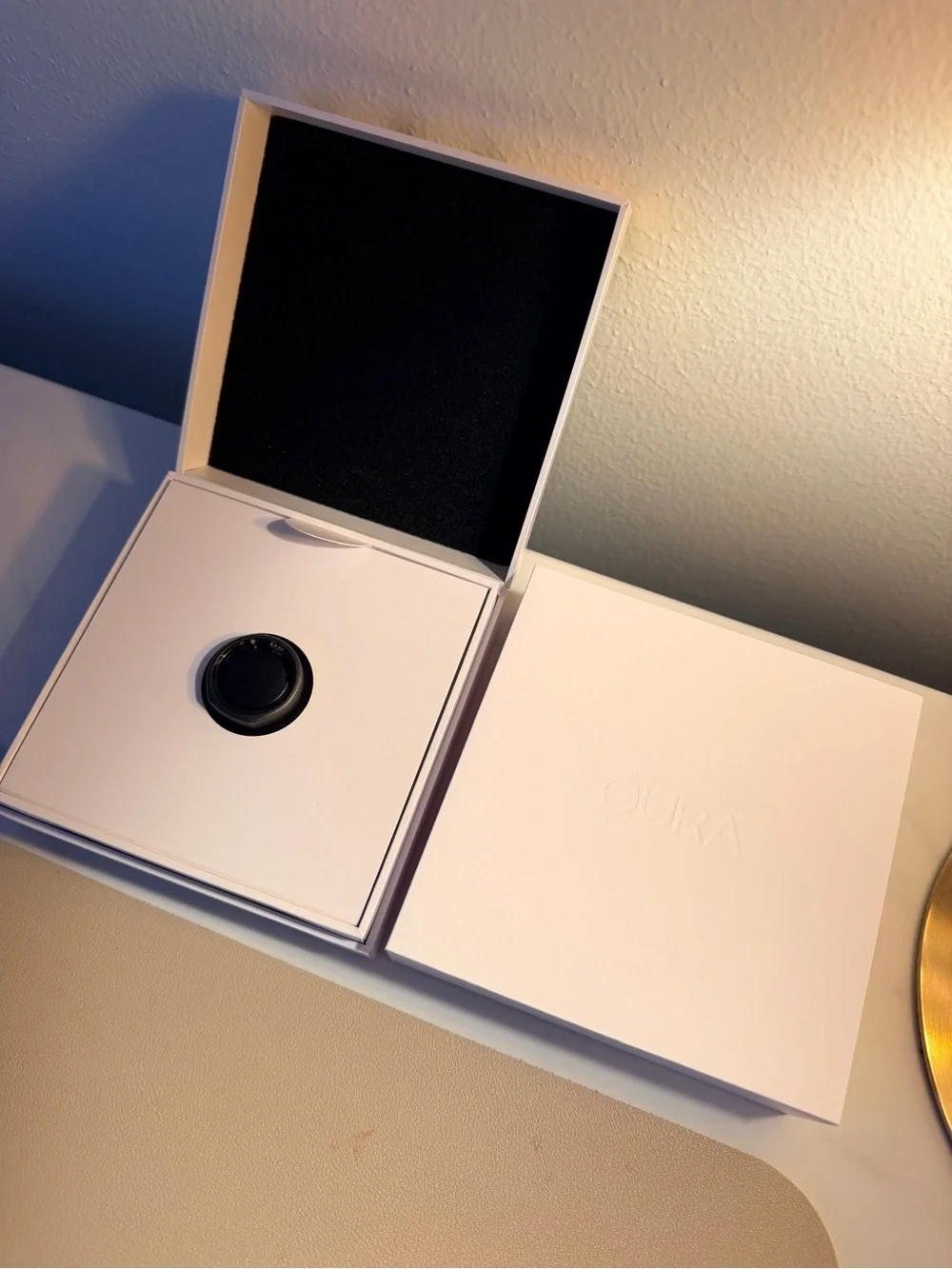 Oura Black Charging Dock with White Presentation Box